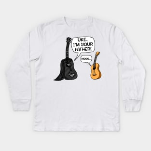 Uke I'm Your Father Funny Guitar Kids Long Sleeve T-Shirt